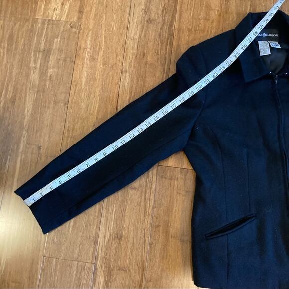 Sag Harbor 100% wool black zipper lined blazer jacket with front pocket-size 10 - Picture 11 of 12